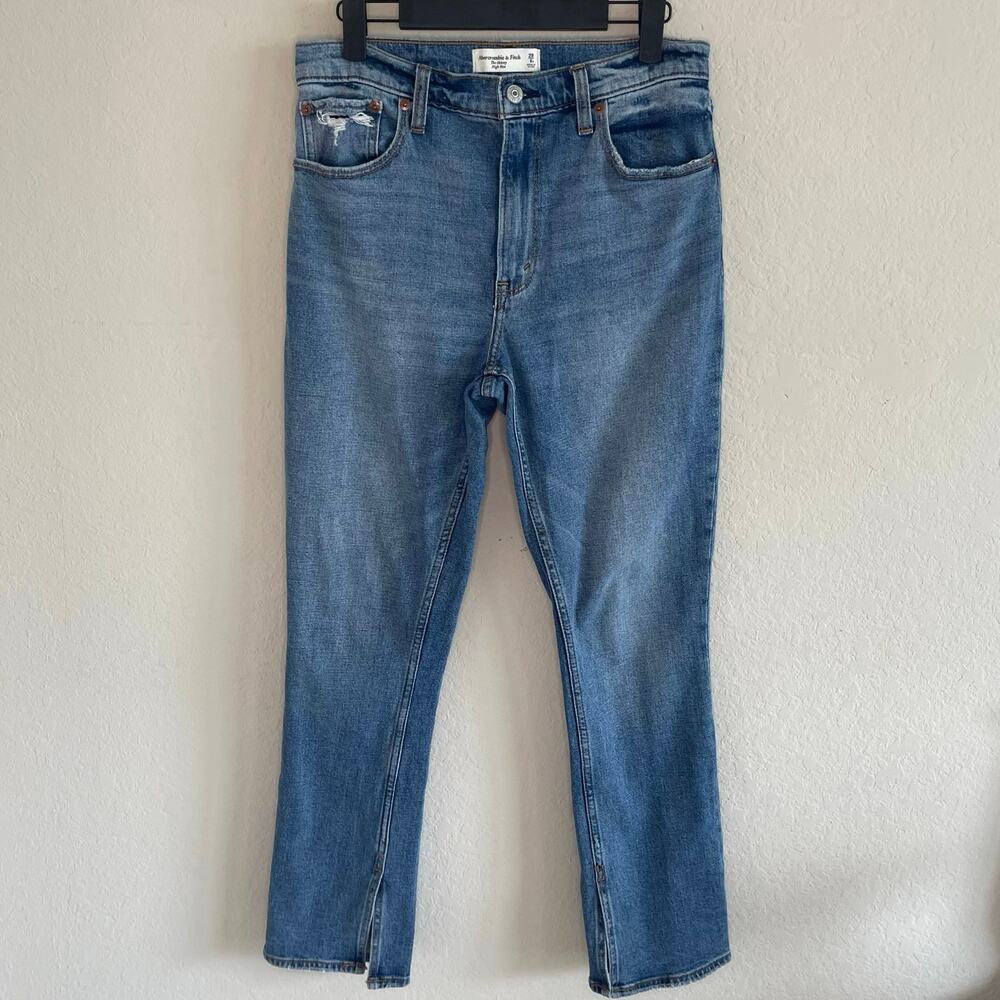 Abercrombie & Fitch Women's Split Hem Skinny Jeans - Medium Blue Wash - 28